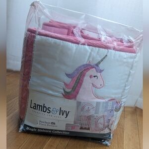 Lambs & Ivy Magic Unicorn Collection Pink 4pc Bumpers.